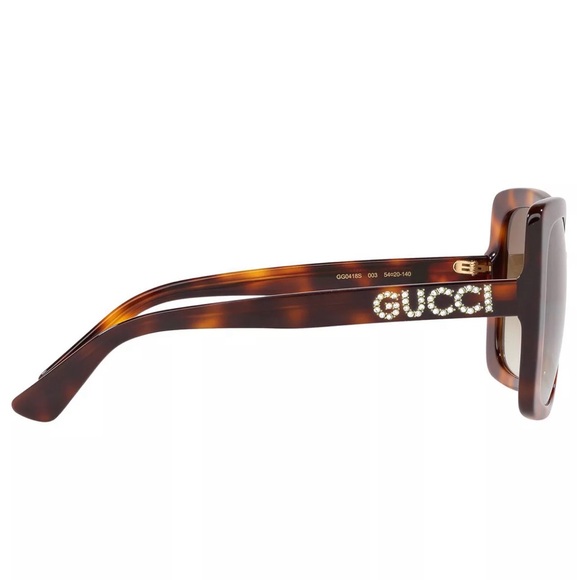 New☆ Gucci 0418S 54mm Oversize Square Sunglasses - Brown - Picture 8 of 12